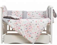 Постельный комплект 7 эл Twins Romantic Spring collection 4027-TRS-15, Butterfly coral